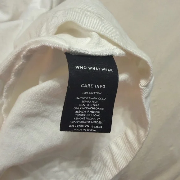 Who What Wear White Puff Sleeve Denim Dress Size L | 100% Cotton - Picture 14 of 14